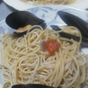 ムール貝とトマトのあっさりパスタ